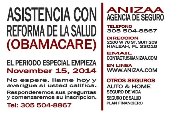 Assistencia con Obamacare.