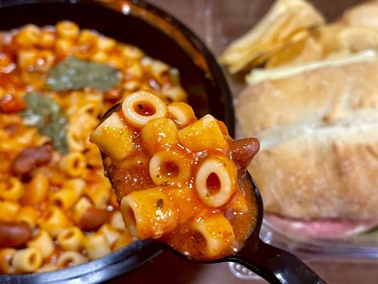 Pasta e Fagioli Soup close up