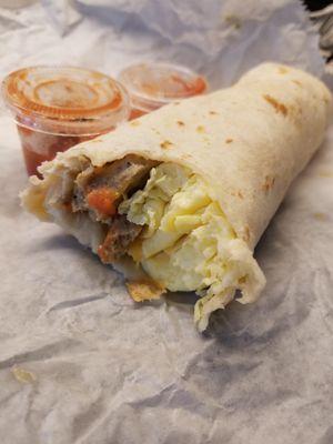 Turkey Sausage with Egg and Cheese Burrito!! Only around $3!