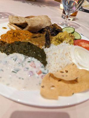 Delicious Indian food catered at a wedding at the Starling hotel in Midtown Atlanta. Peri Peri Catering of Buford, Georgia. My plate.