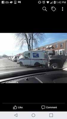 This is how our mail lady likes to park in West Inverness (Ewald Ave)