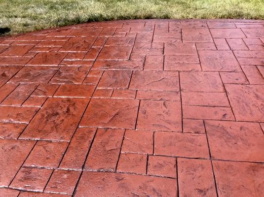 Stamped & Colored Concrete Patio - Mequon WI Ashlar Slate Pattern