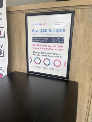 Add $20 get $20 Promotion