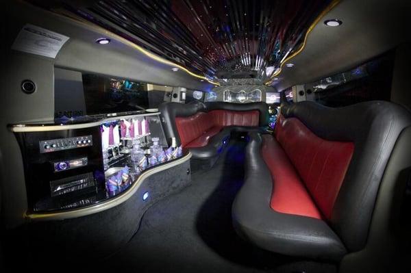 The inside of the 18 passenger hummer