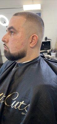 Bald fade + beard trim