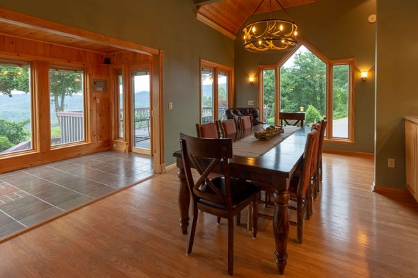 Dining room in Eagles Lodge, main level.