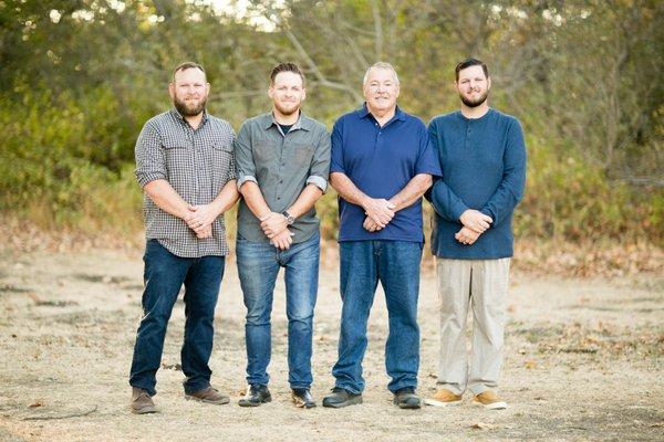 Wes Jr, Cody, Wes Sr and Tim Mello