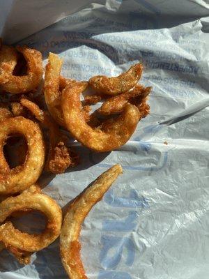 Just another view of the non "curly" fries just cold broken pieces