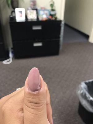 Filed unevenly , wrinkles and bumps in polish