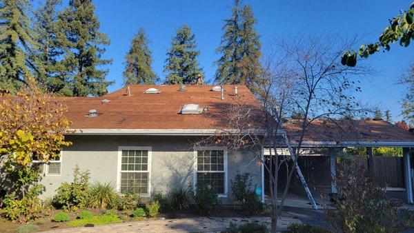 Re-roofing, old roof is gone.