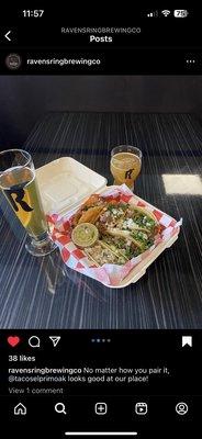 Tacos and beer at Raven Ring Brewing Co.