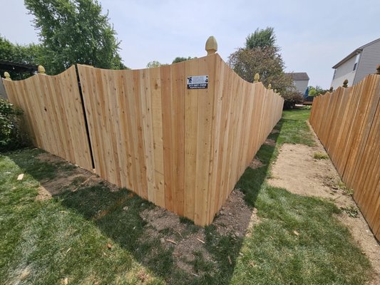 6Ft swooped cedar fence