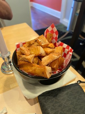 Yucca fries with mojo de ajo!