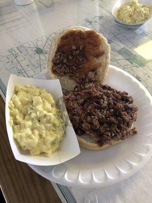 Chopped beef and potato salad