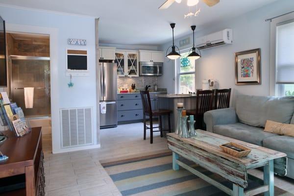 Living Room and Full Kitchen in the Bellande Cottage