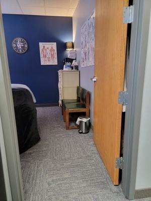 Massage therapy treatment room entrance