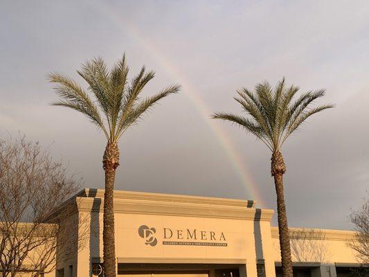 Rainbow today over Dr DeMera's office