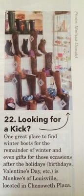 From "Today's Woman" January 2015 issue. Like I said, they have a great selection of boots here!