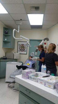 Getting x-rays prior to dental work .