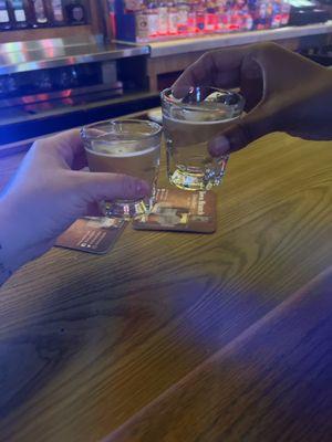 Two tequila shots!