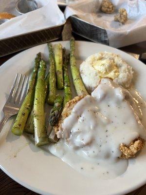 Chicken Fried Chicken & Garlic mashed potatoes