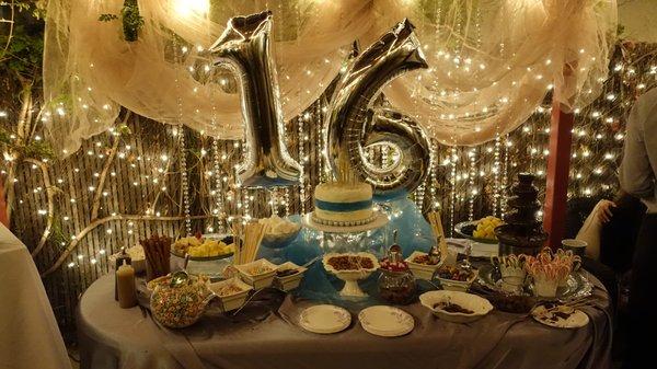 Sweet 16 dessert table.