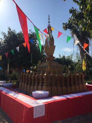 Beautiful replica of "Pha That Luang" the golden temple pagoda of LAOS.