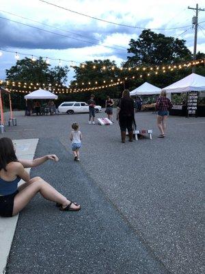 Yard games and market lights