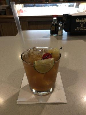 Mai tai on a snowy day