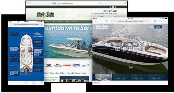 Fish Tale Sales &amp; Service - our long time client&#39;s multiple web projects for various boat lines, sales and marketing ...