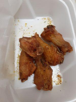 Suppose to be 5 piece lemon pepper Bone in Chicken. These are wing dings! These were very hard. Not worth $10.99