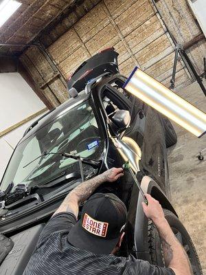 We use special hail lights and state of the art techniques.