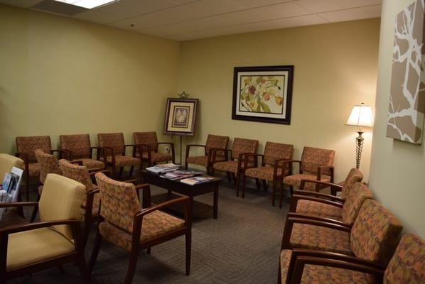 Inviting waiting room in our Radiation Department at Diablo Valley Oncology