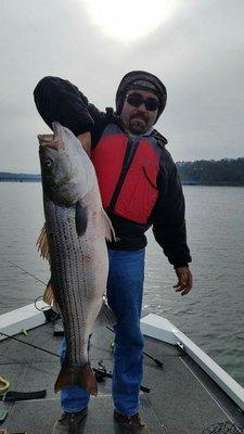 Here's a picture of my buddy Martin with a 45 pounder!! We are fishing now and booking trips for the spring!!