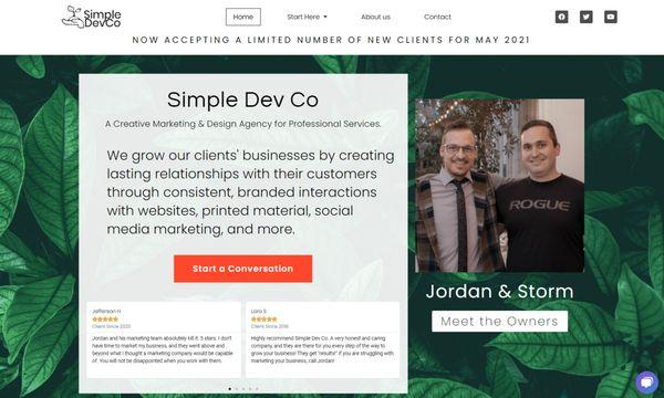 Simple Dev Co's own website.