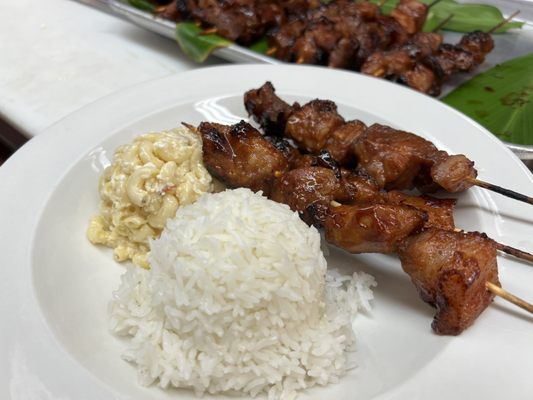 Filipino pork bbq sticks a special that sometimes is on the menu