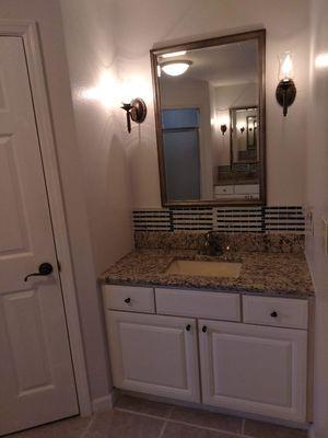 Granite counter updated master bathroom