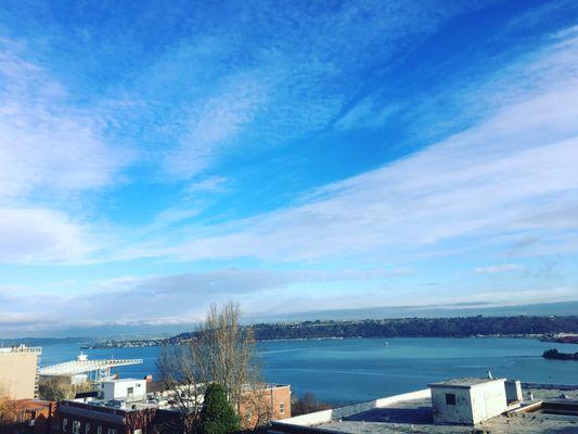 View of Commencement Bay from our living room.