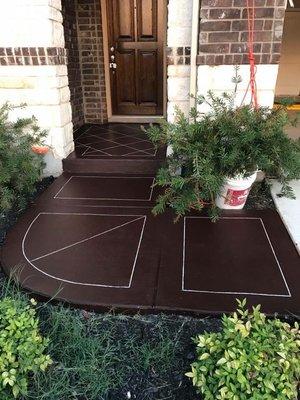 Stained concrete porch