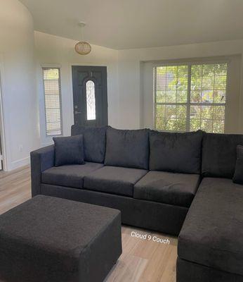 Sofa Sectional and ottoman in dark gray