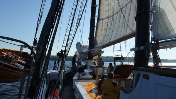 June 2013-Crew and passengers start the business of letting the sails down(good job guys).