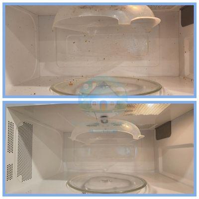 See the impressive before and after of this microwave. Deep Clean in Fairview, Tennessee.