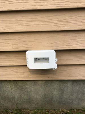 Installed one exterior rated WR (weather-resistant) GFCI device and Hubbell cover plate.