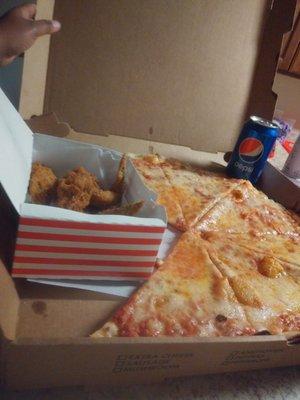 Pizza, chicken,soda