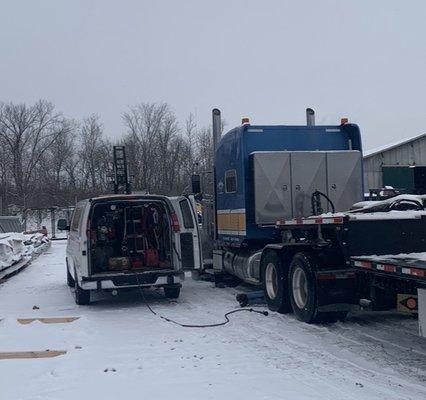 Wilton Truck Center repairing my brak chamber.