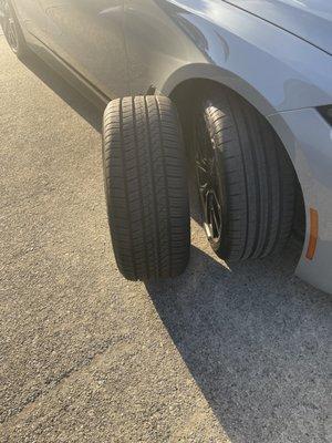 The left tire Pirelli PZERO All Season Plus (Mavis installed) compared to the Pirelli PZERO PZ4 S (Sport) tire that came with the car.