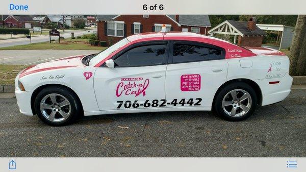 Catcha Cab TaxinService  706-682-4442  Ride Pink