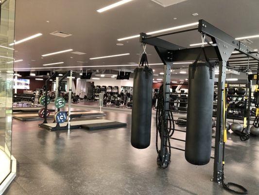 Inside of gym; TRX training zone