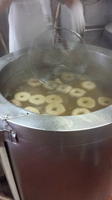 We boil the bagels