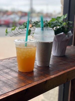 Raspberry Tropical and Lemon Blueberry Shake